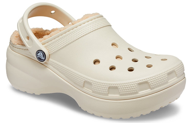 (WMNS) Crocs Classic Platform Lined Clog 'Bone' 207938-2Y2 - 3
