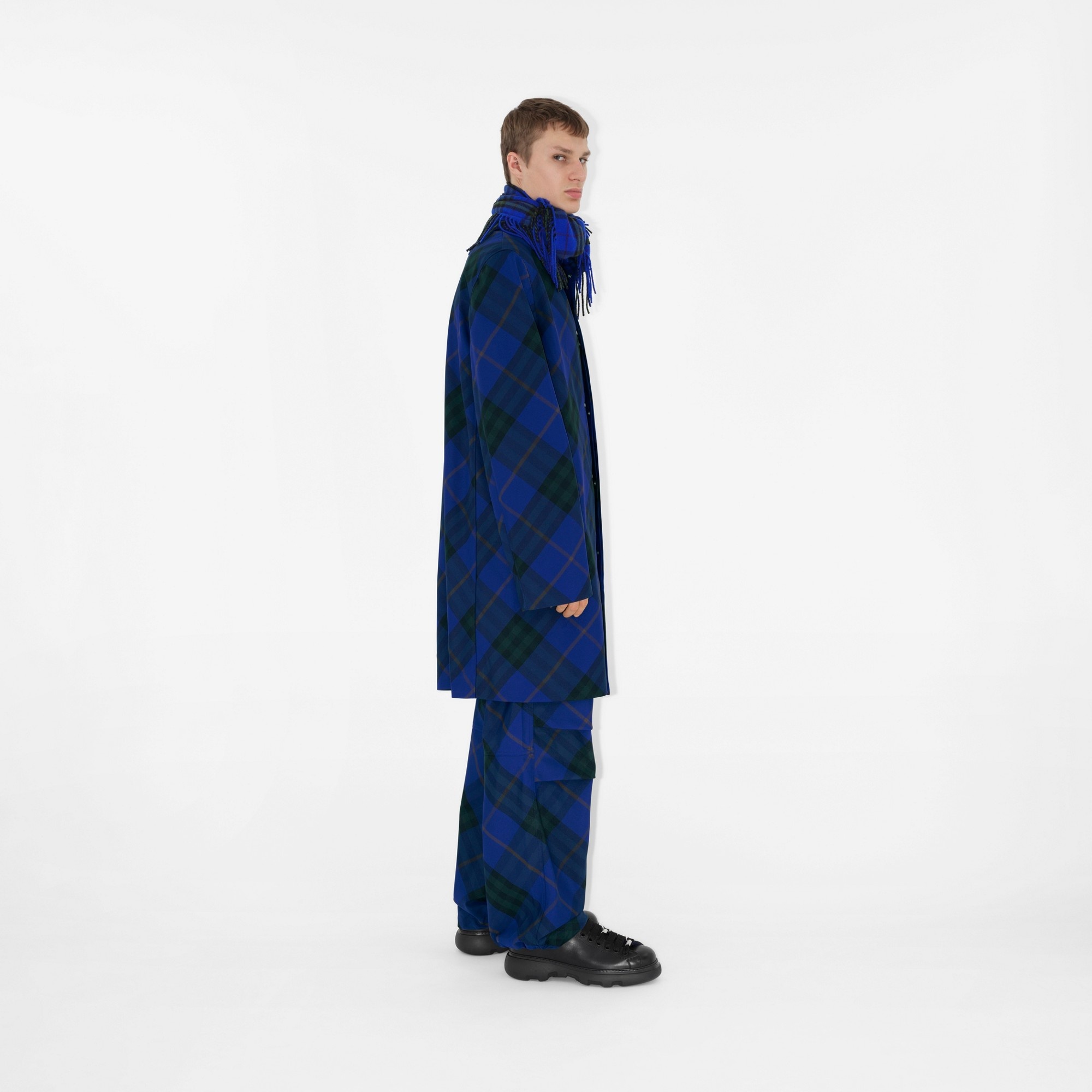 Mid-length Check Car Coat - 3