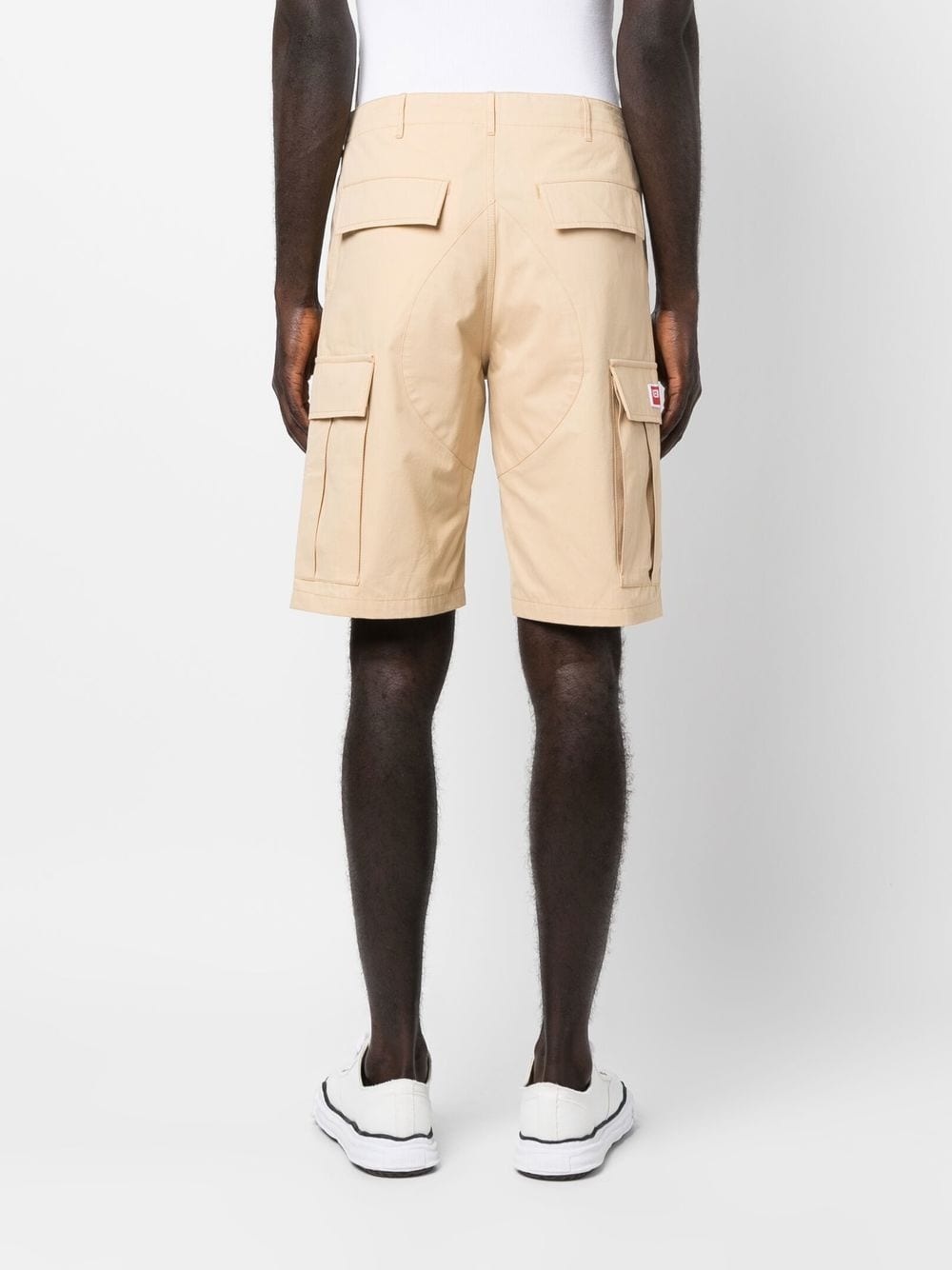 logo-patch cotton cargo shorts - 4