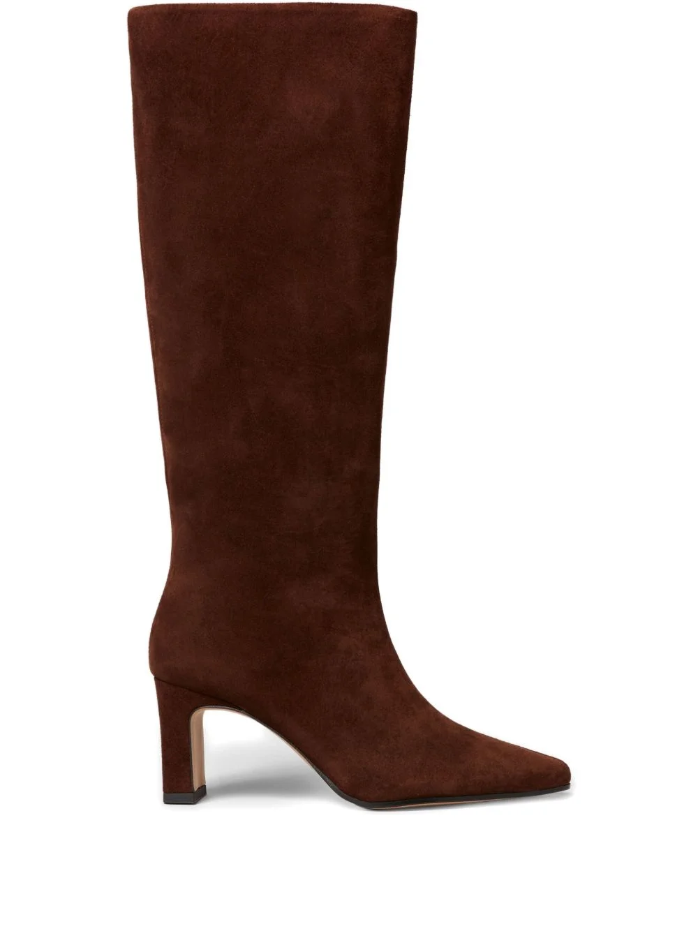 suede-leather pointed-toe knee-high boots - 1