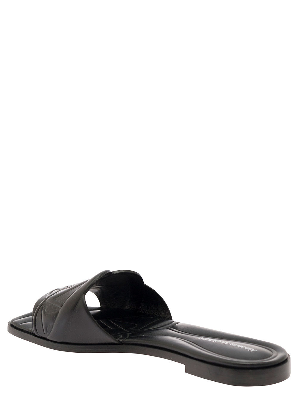 Alexander Mcqueen Women Black Quilted Sandals With Logo Motif In Leather Woman - 3
