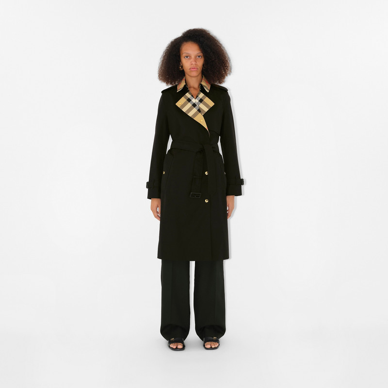 Burberry Check Panel Gabardine Trench Coat outlook