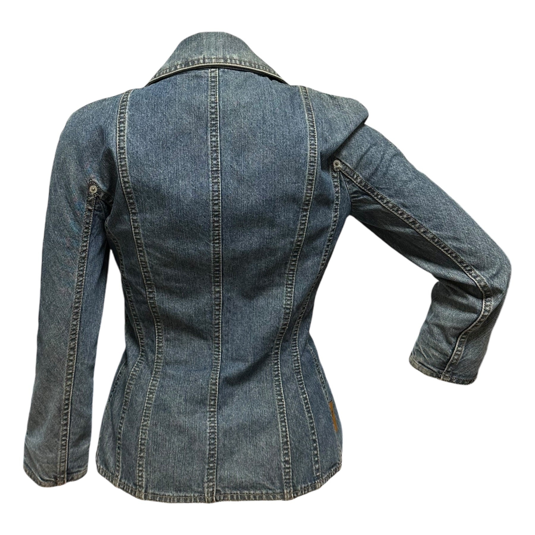 CHRISTIAN DIOR Spring Summer 2005 Floral Embellished Denim Bar Jacket - 2