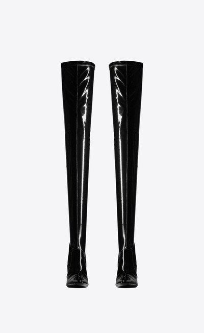 SAINT LAURENT betty over-the-knee boots in stretch vinyl outlook