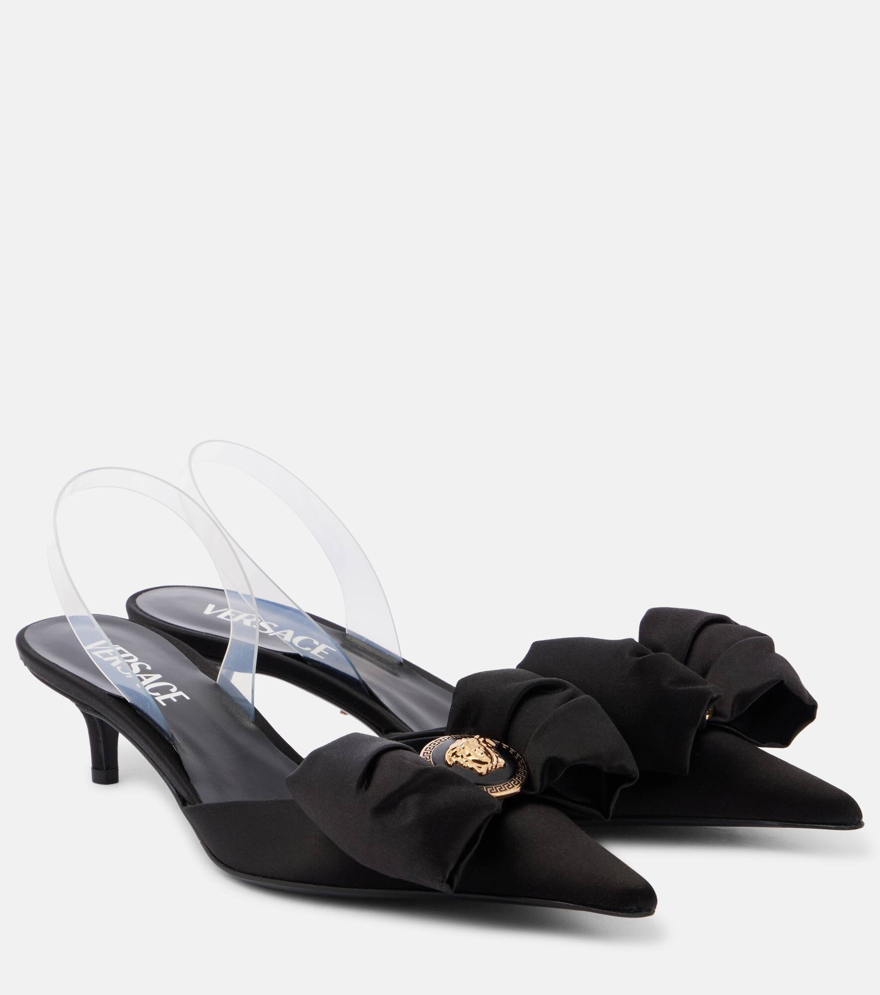 Alia 45 satin slingback pumps - 1