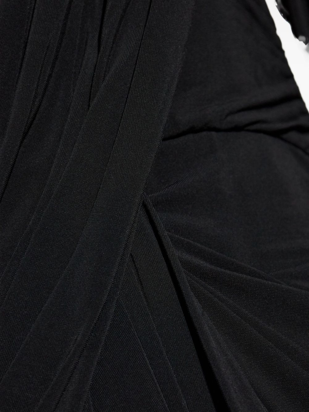 draped shoulder-padded dress - 5