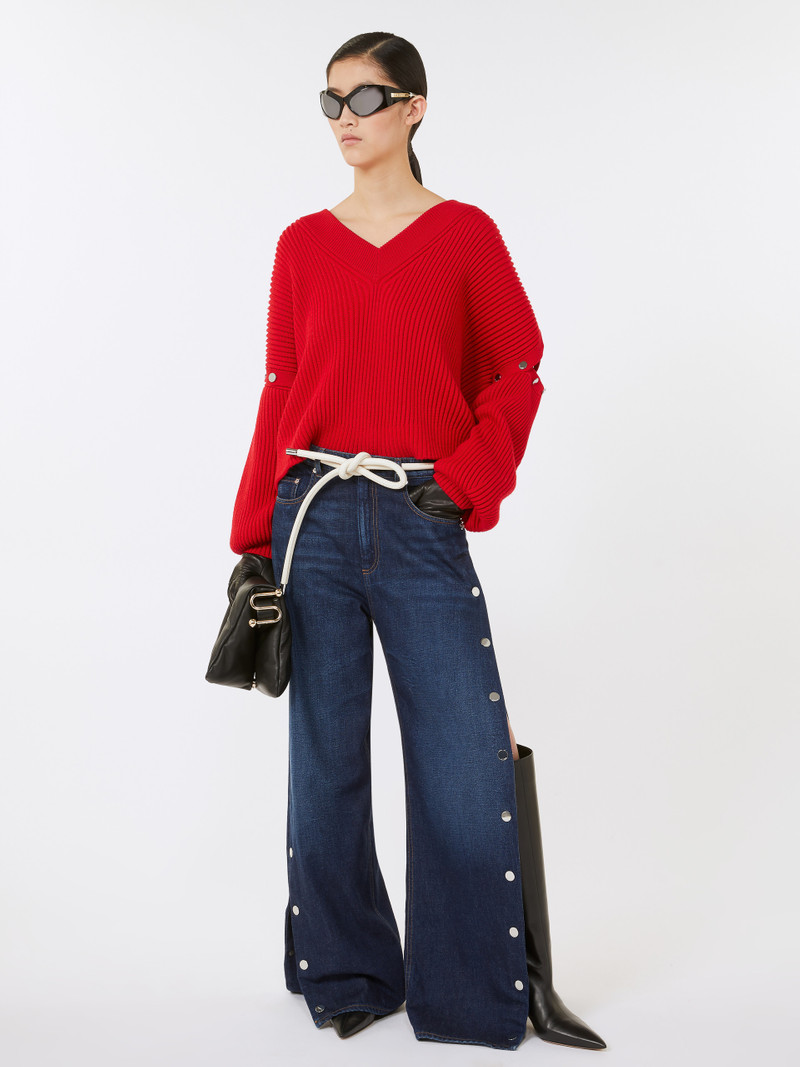 Sportmax LICHENE Button-up blue wide-leg jeans outlook