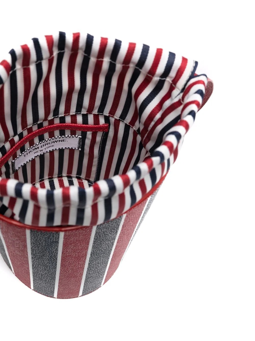 mini RWB-Stripe lining bucket bag - 5