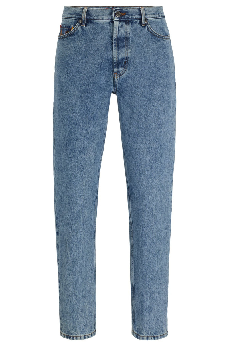 TAPERED-FIT JEANS IN BLUE RIGID DENIM 1