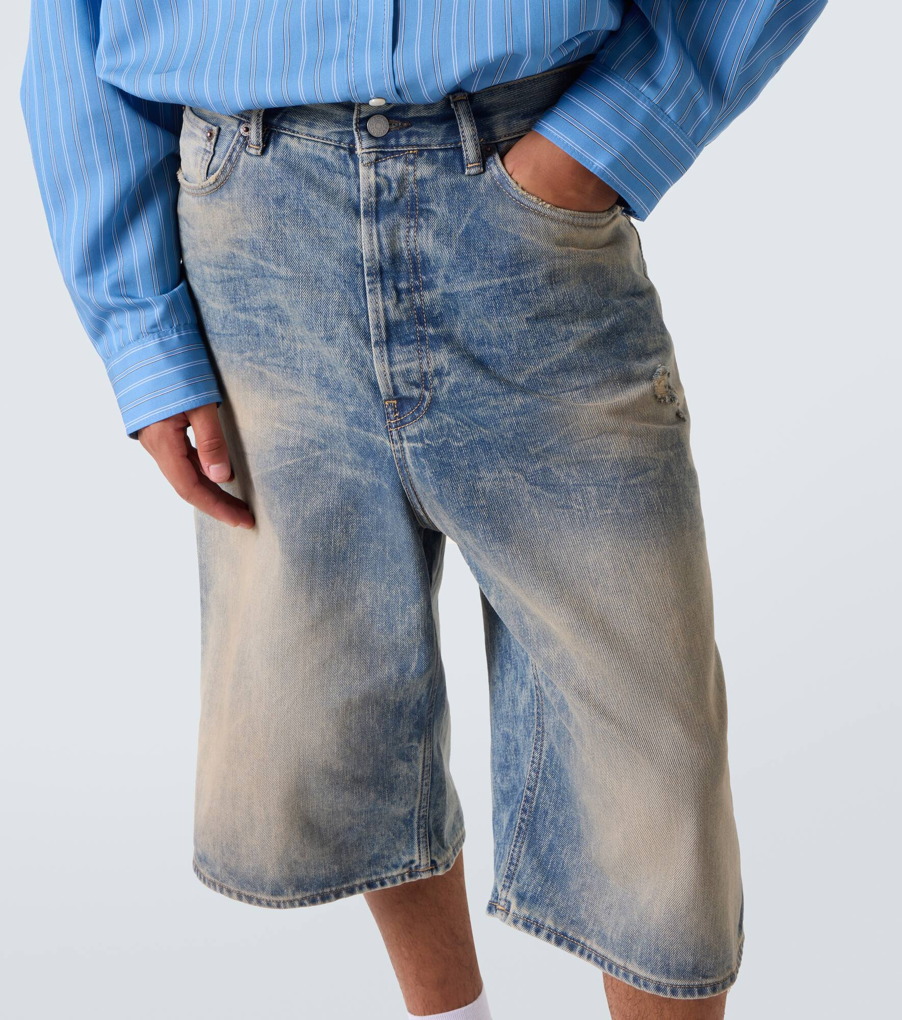 Low-rise denim shorts - 5
