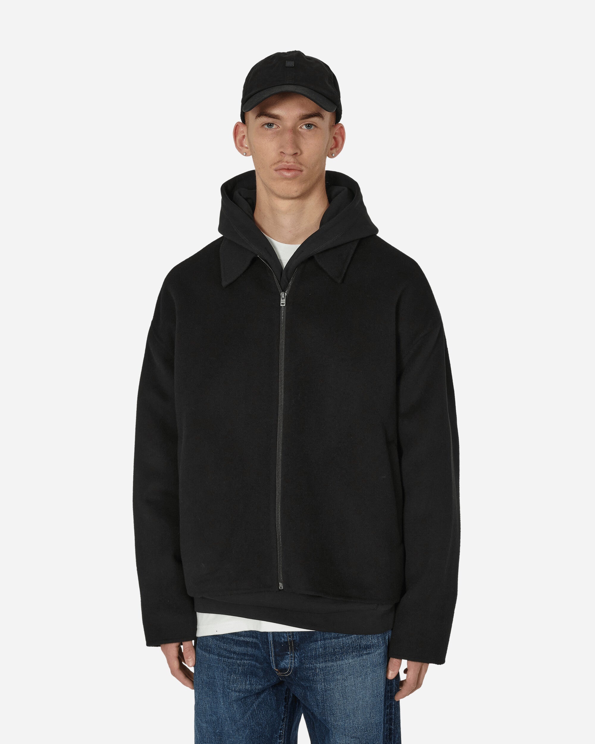 Acne Studios Wool Zipper Jacket Black | slamjam | REVERSIBLE