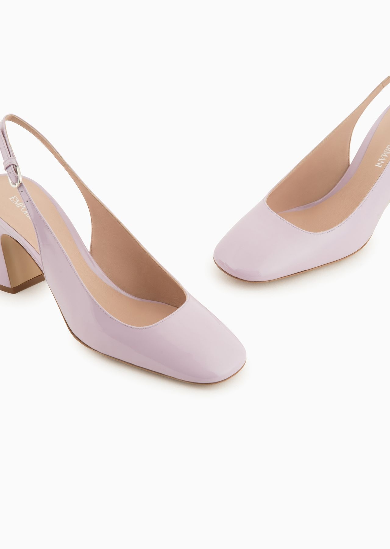 Patent leather slingback court shoes - 5