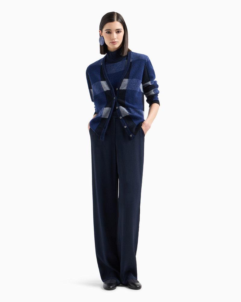 EMPORIO ARMANI Icon canneté cady palazzo trousers outlook
