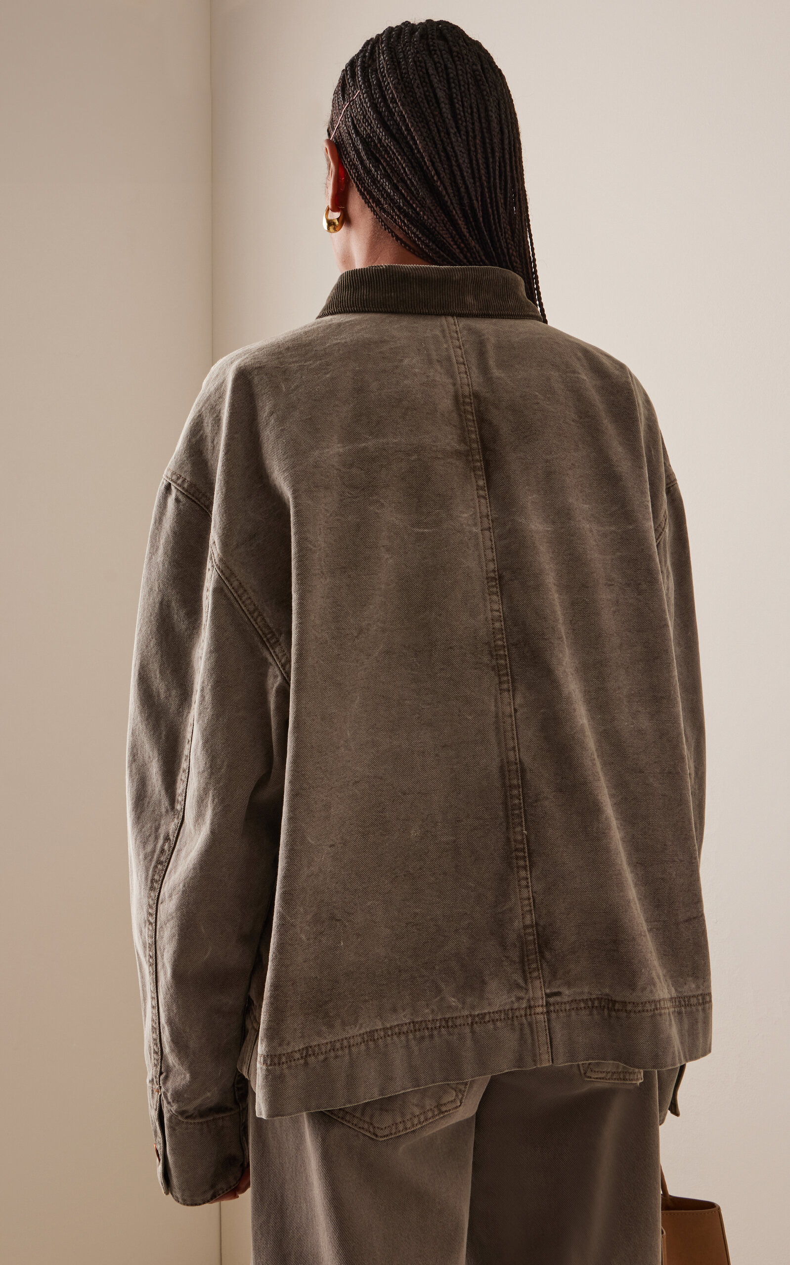 Casey Square Cotton Worker Jacket green - 5