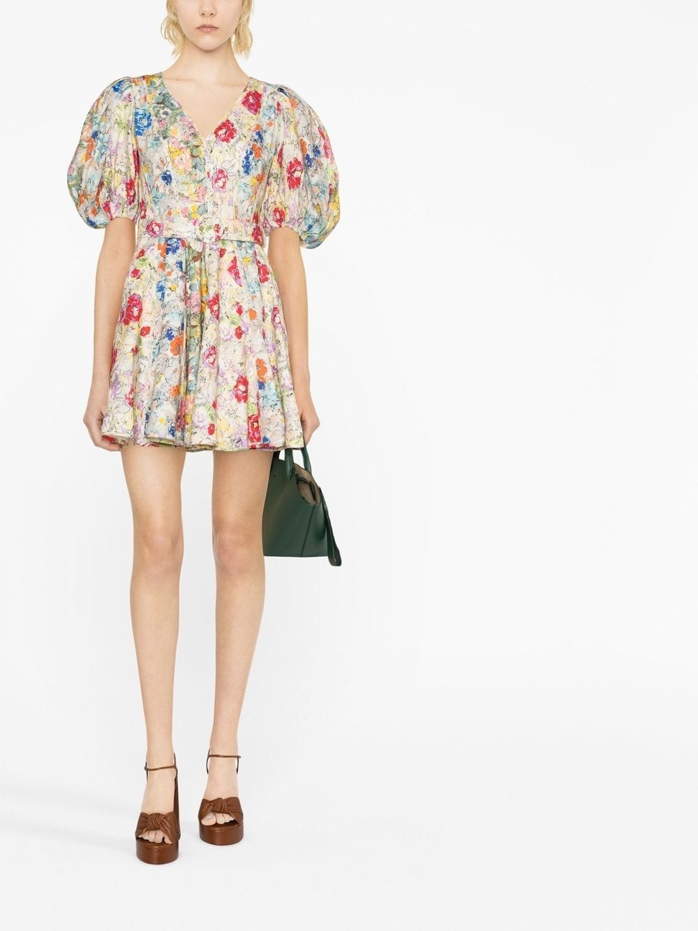 Clover floral-print minidress - 2