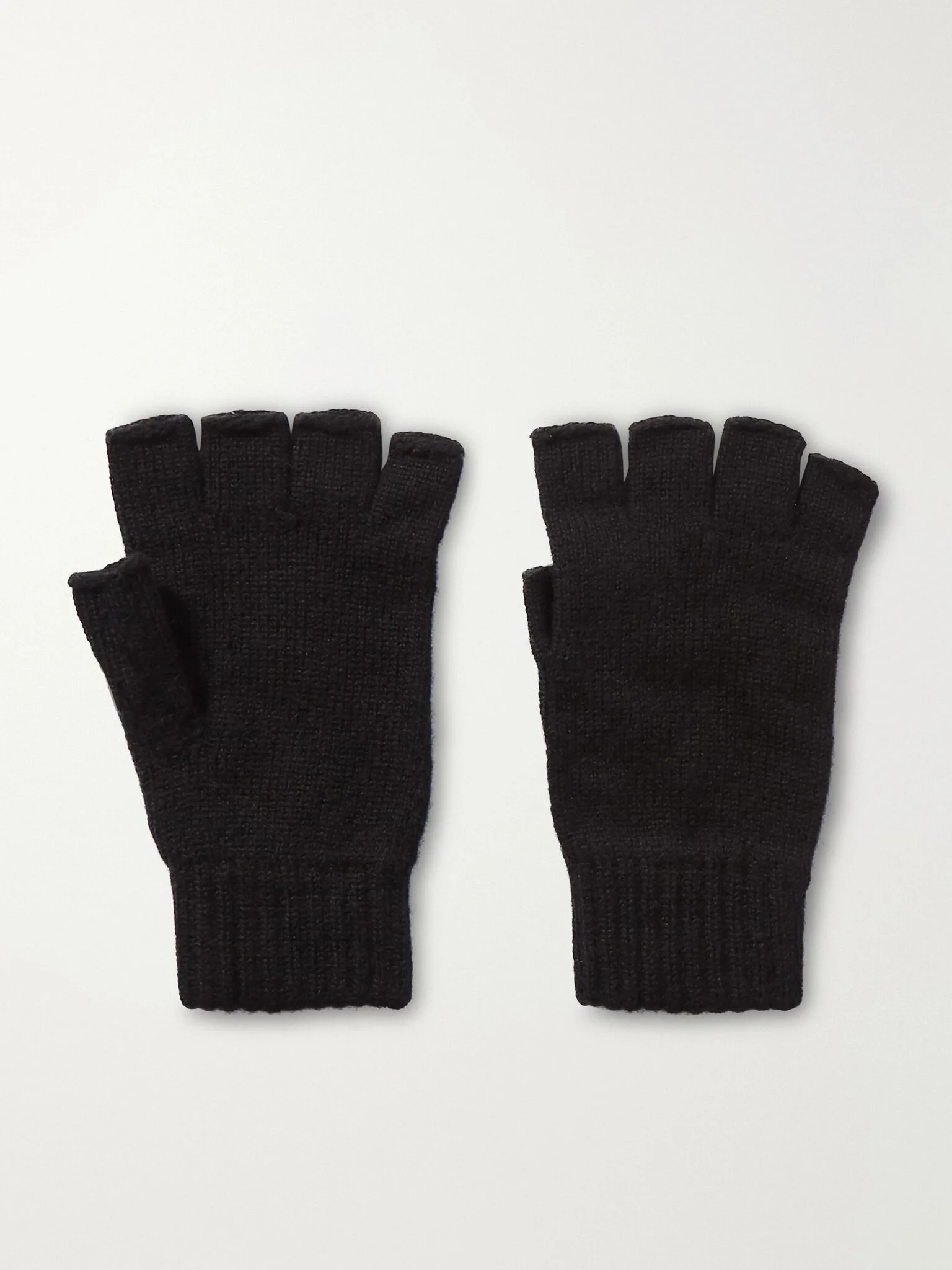 + NET SUSTAIN cashmere fingerless gloves Black - 1