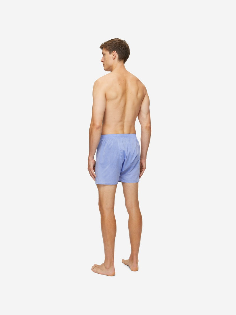 Men's Classic Fit Boxers Amalfi Cotton Batiste Blue 4