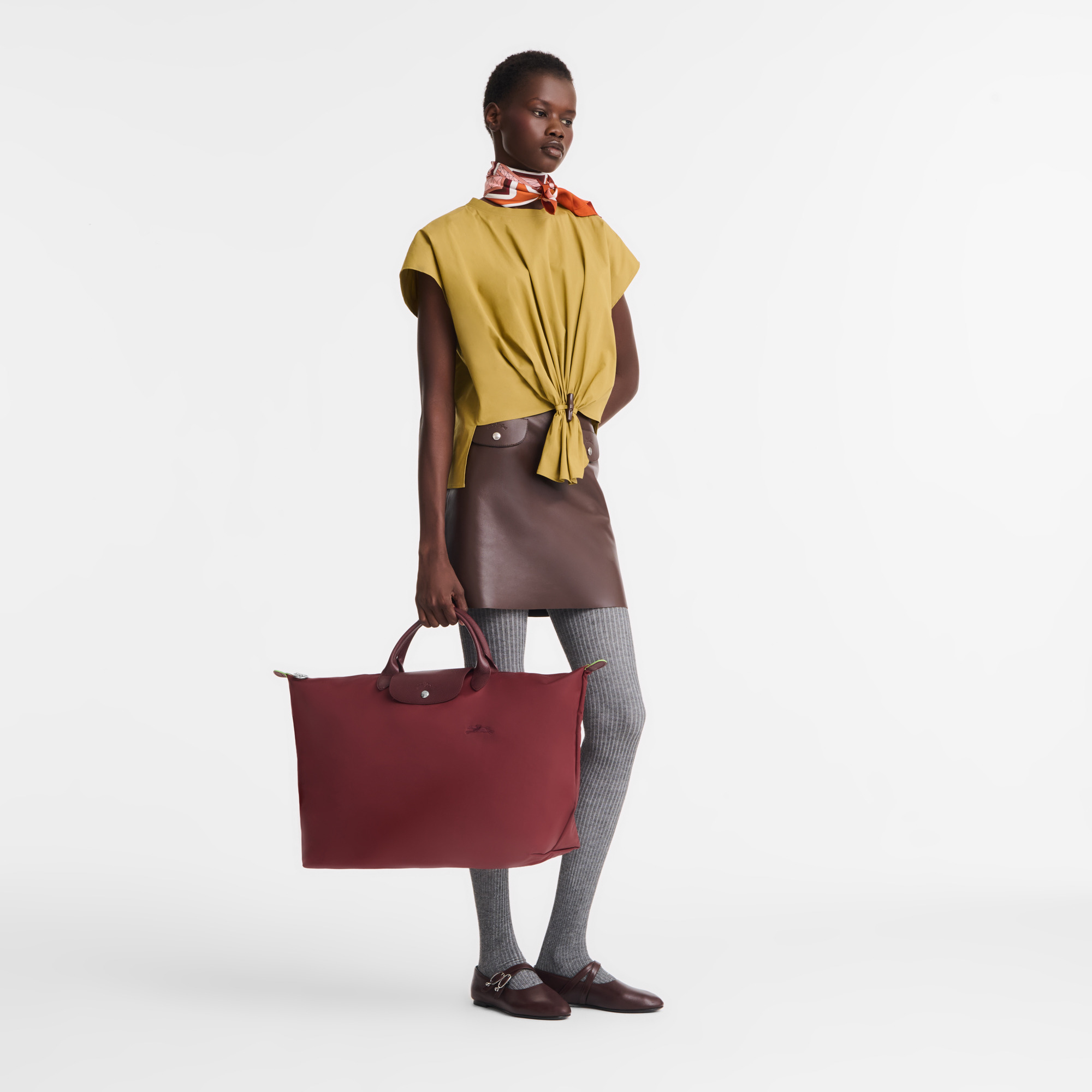 Le Pliage Green L Travel bag Pomegranate - Recycled canvas - 2