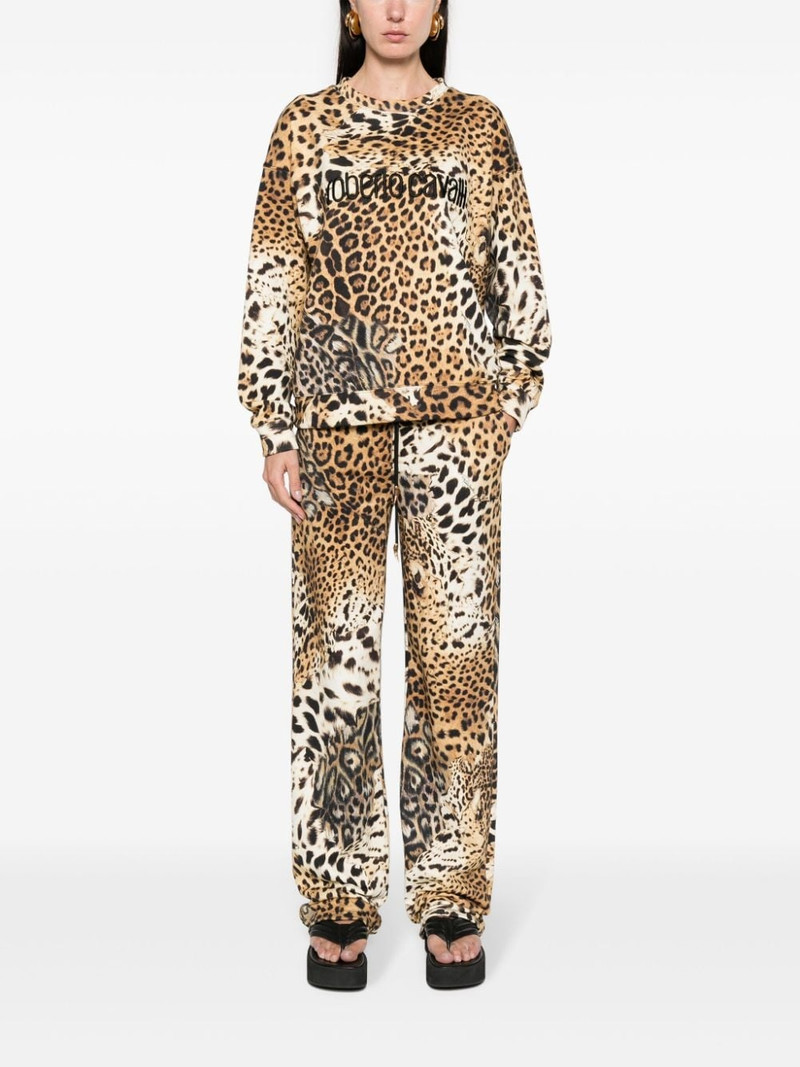 Roberto Cavalli Jaguar Skin-print cotton sweatshirt outlook