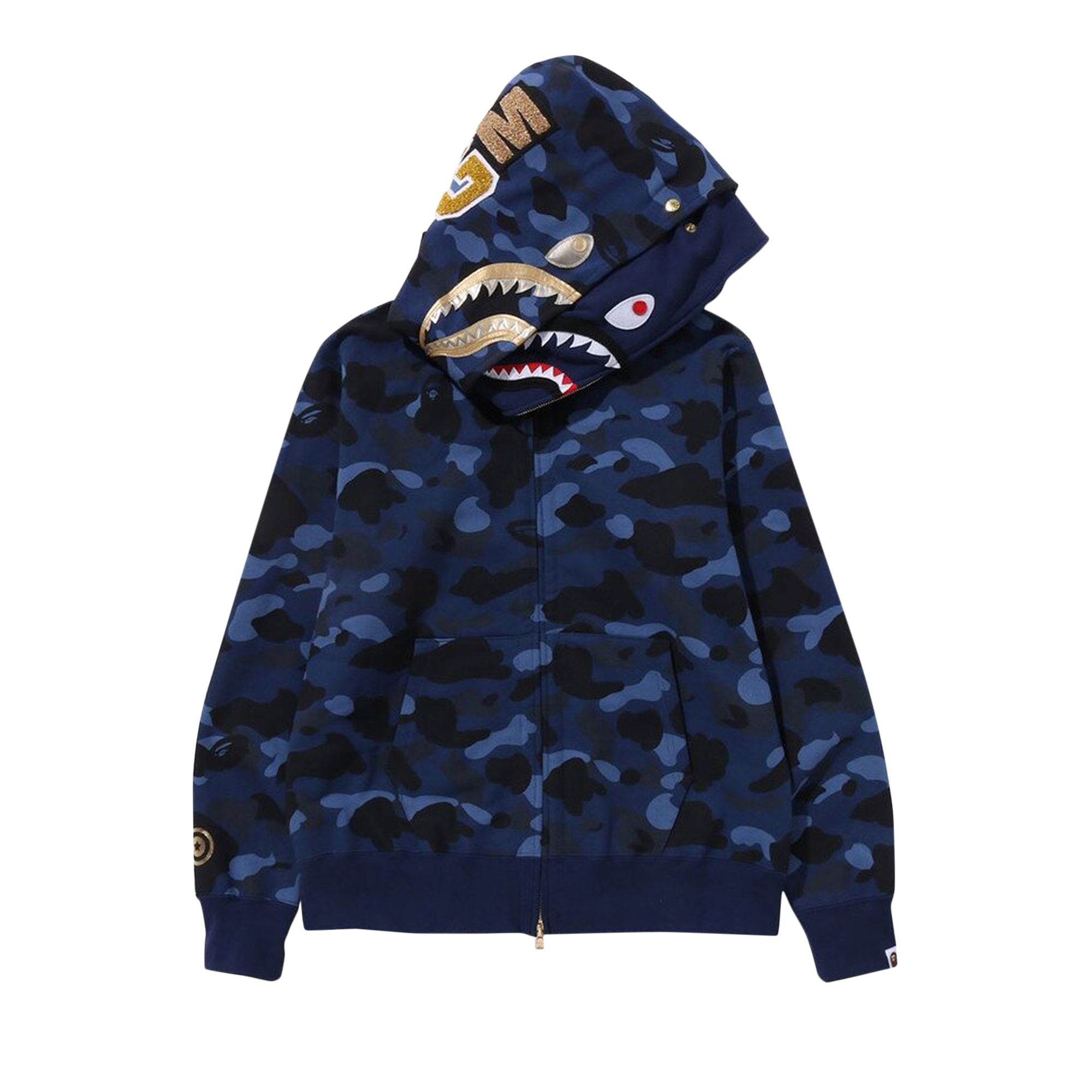 BAPE Color Camo Double Shark Full Zip Hoodie 'Navy' - 2