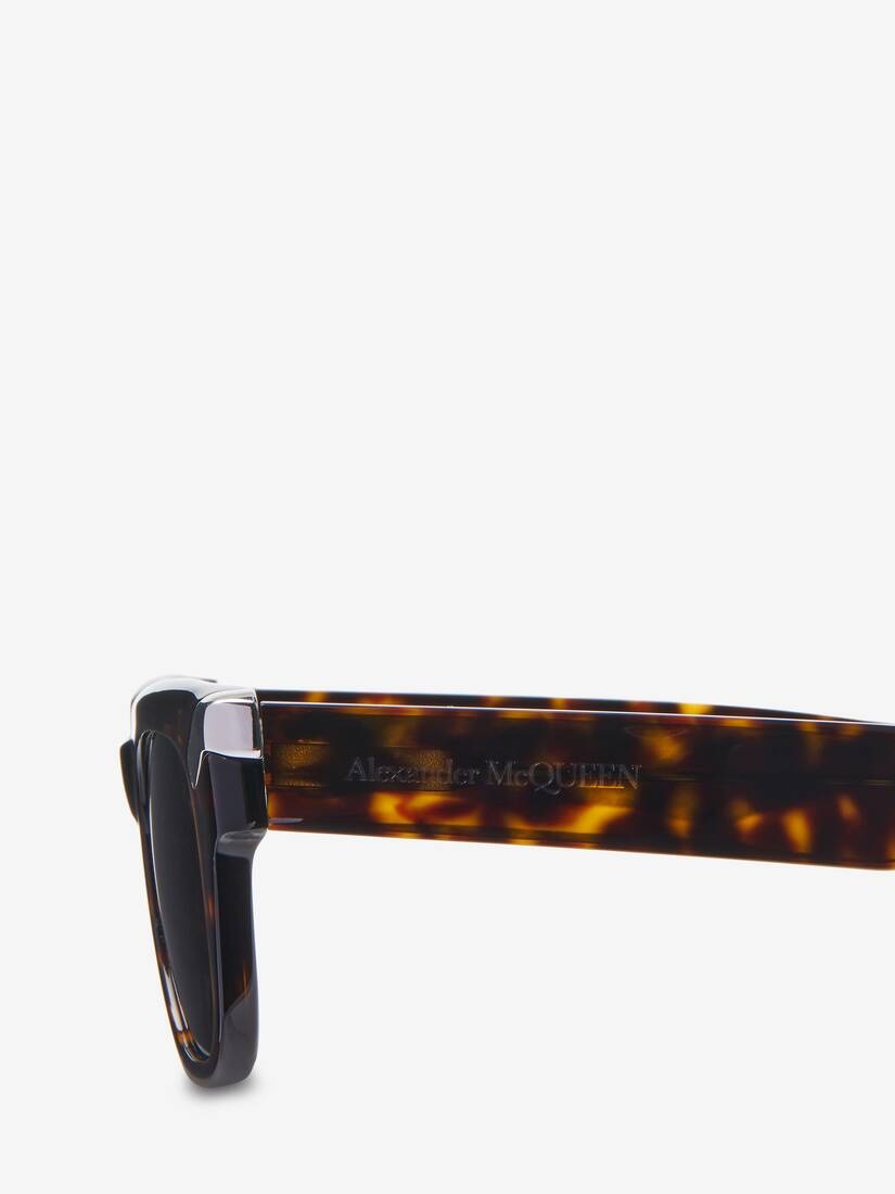 Men's Punk Rivet Square Sunglasses in Havana/brown - 5