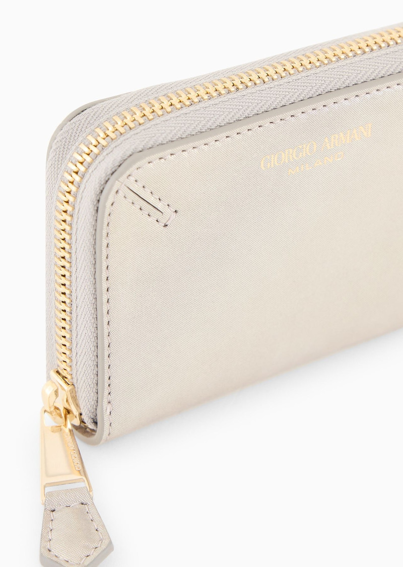 La Prima wraparound zip card holder in glossy nubuck 4