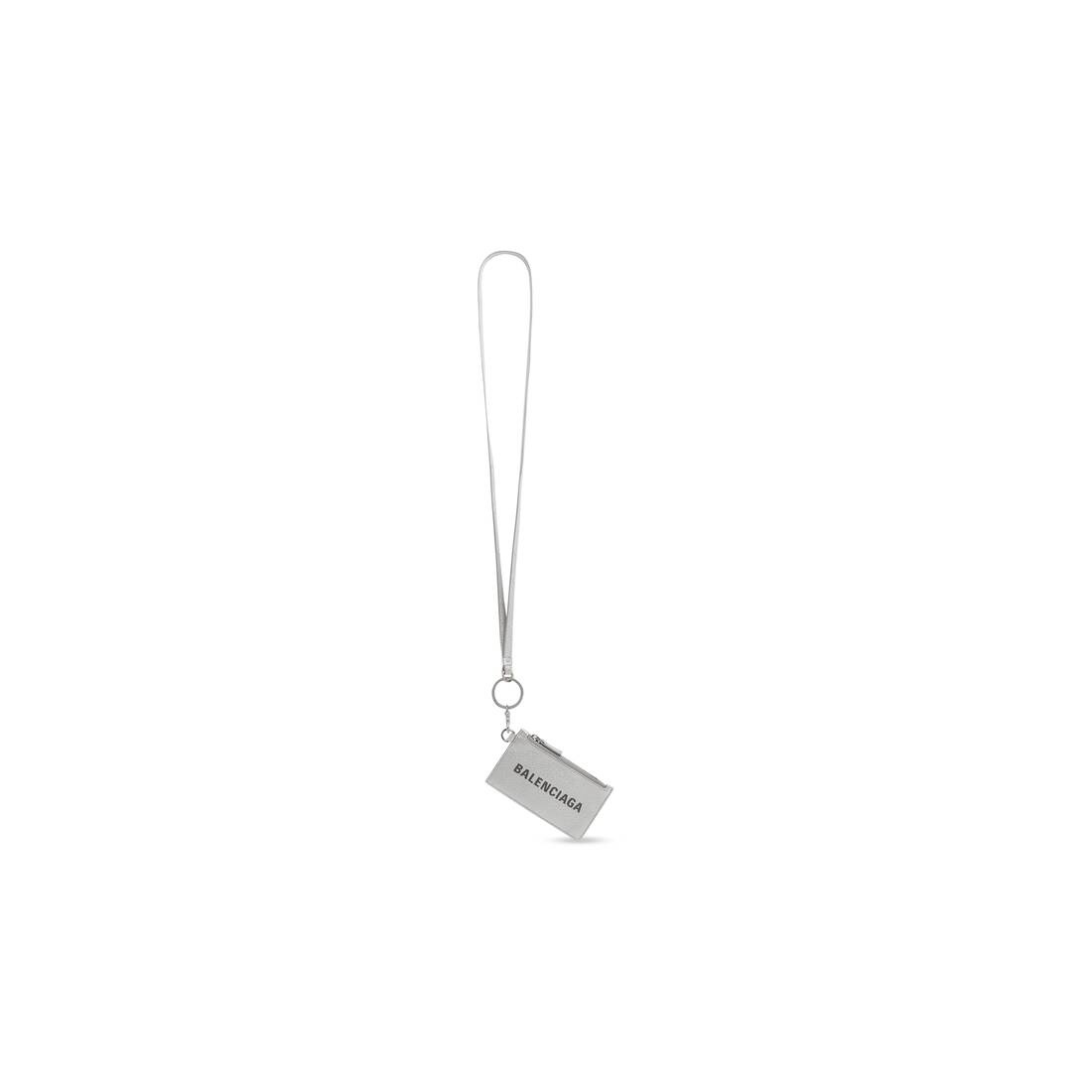 Men's Cash Card Case On Keychain Metallized in Silver - 1