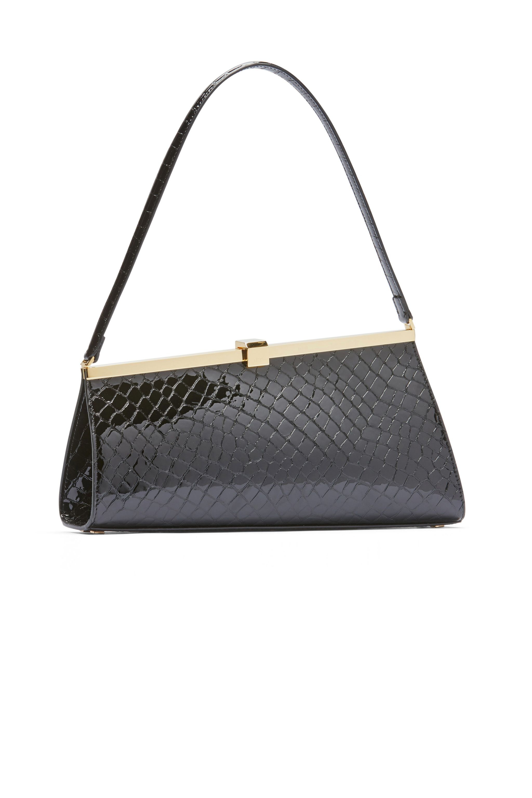 JEANNE CROC-EFFECT LEATHER SHOULDER BAG - 3