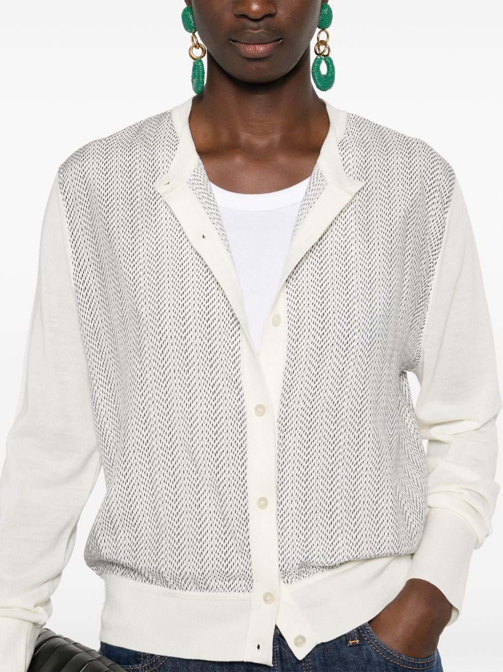 knitted-edge panelled jacket - 5