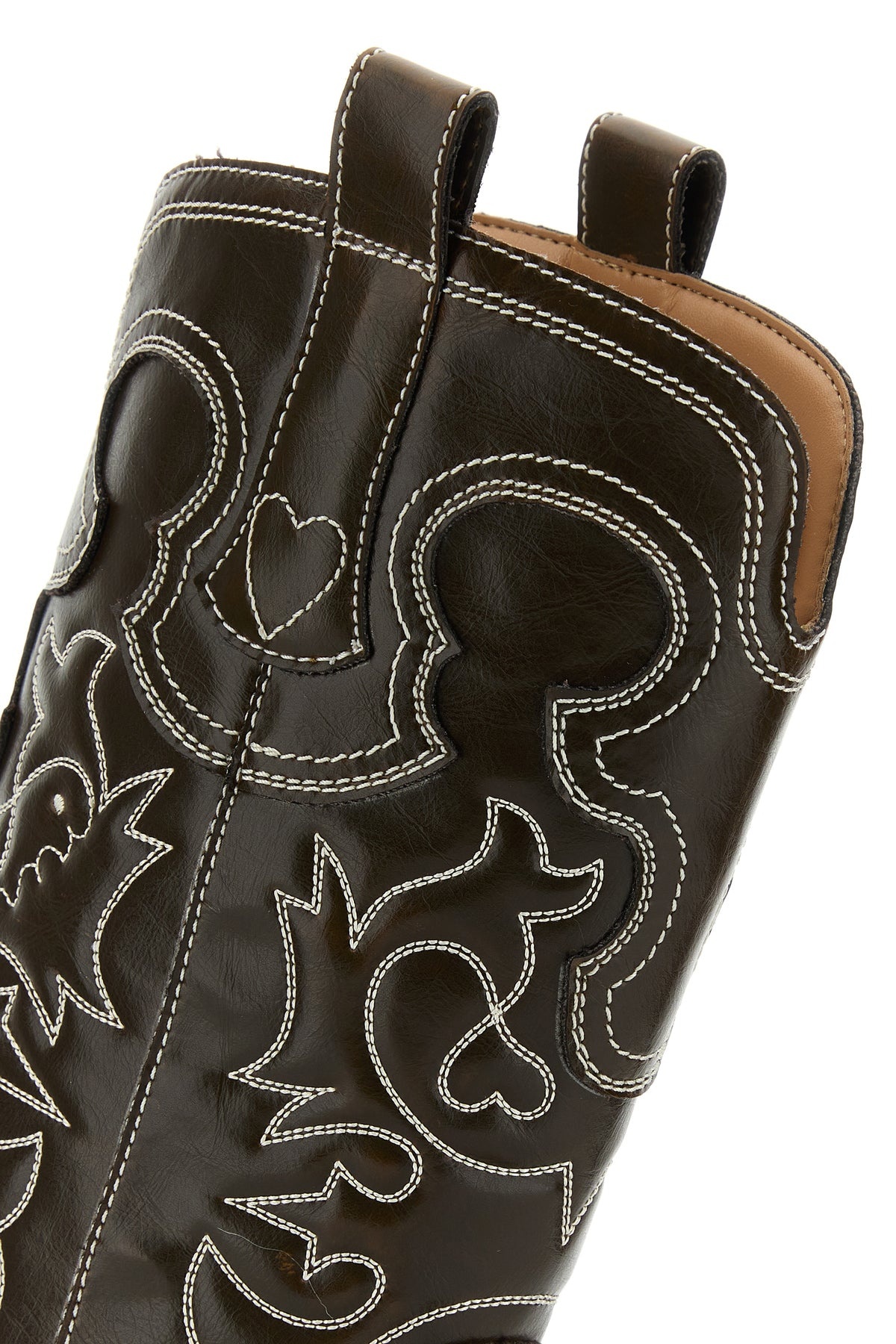 Chocolate synthetic leather boots - 4