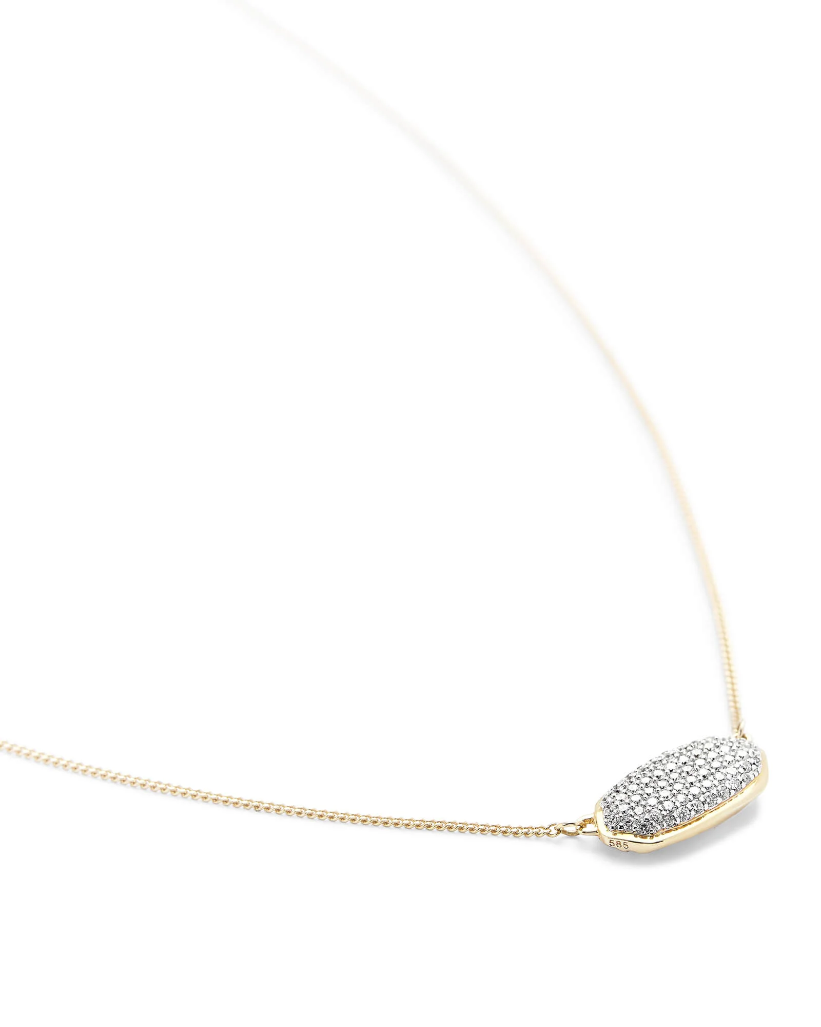 0.39 ct Elisa Pendant Necklace in Pave Diamond and 14k Yellow Gold - 1