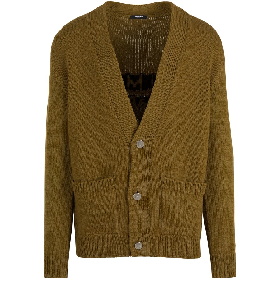 Balmain logo knitted cardigan - 1