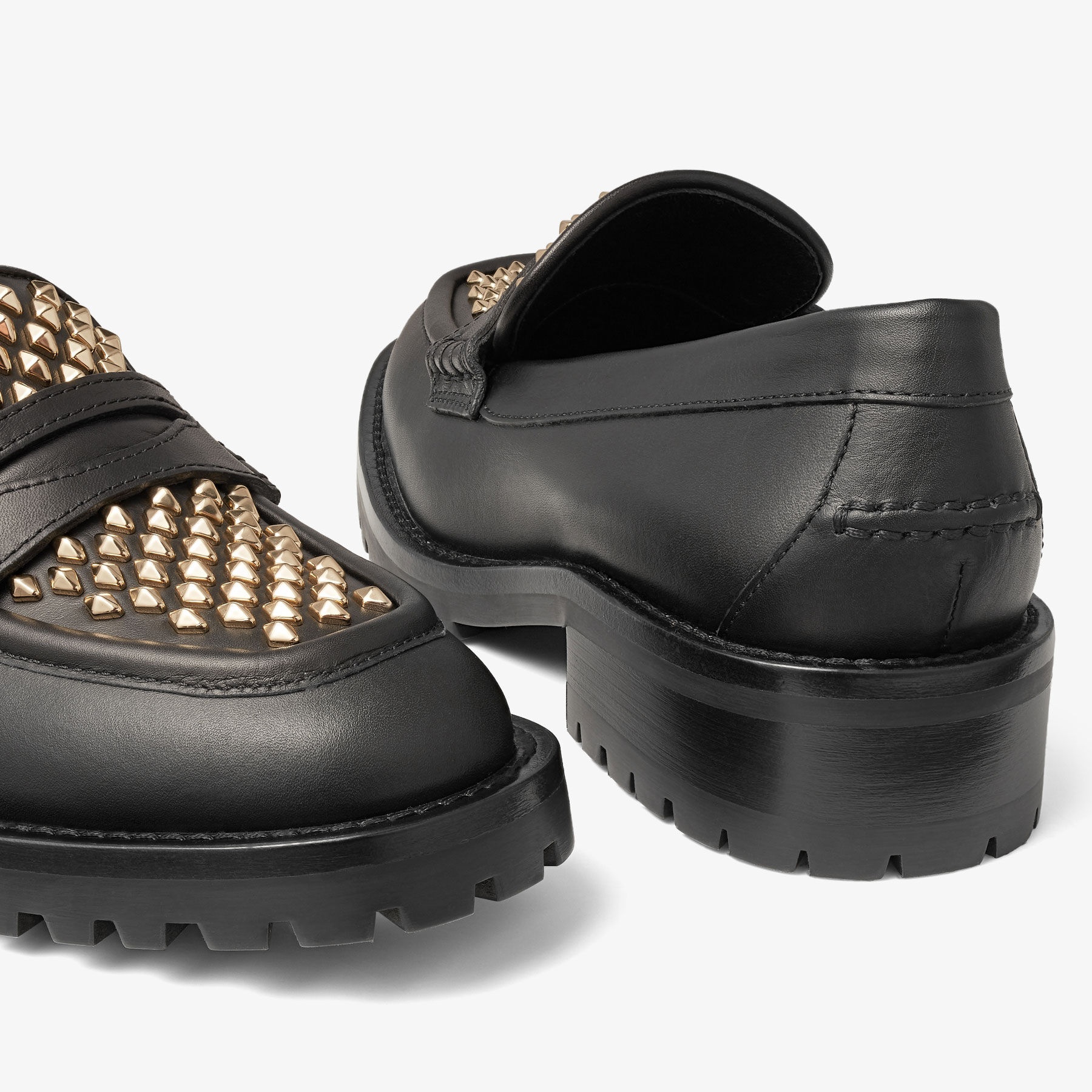 Deanna 30
Black Leather Loafers with Studs - 3