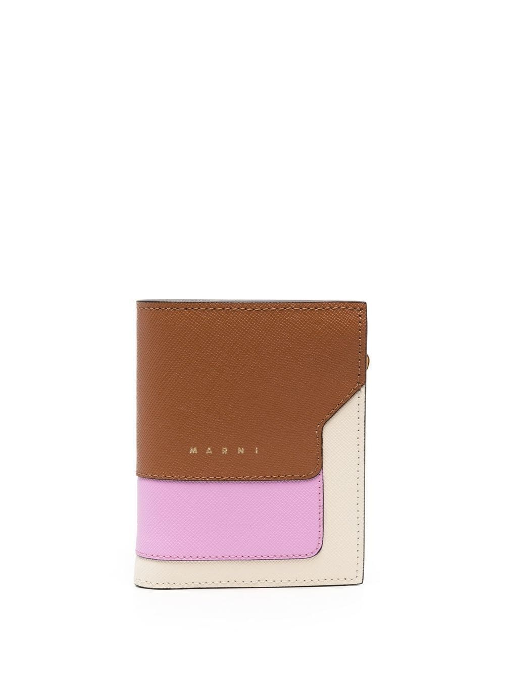 colour-block leather wallet - 1