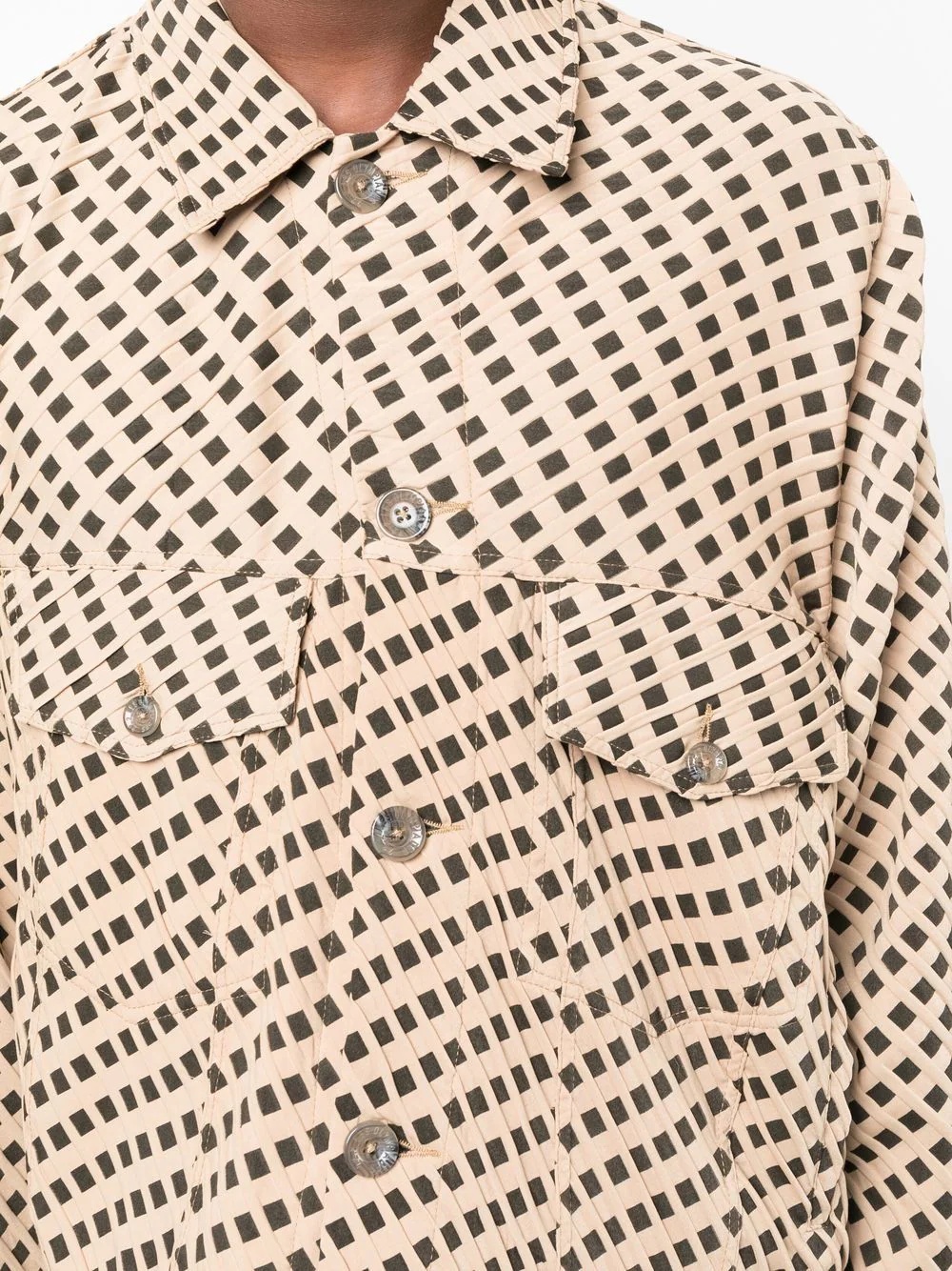 geometric-print shirt-jacket - 5