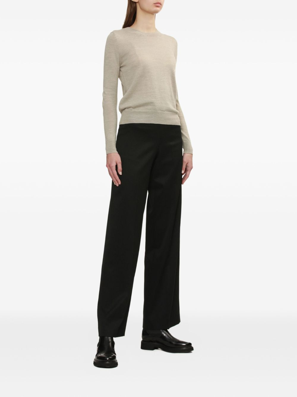 elbow-patch crew-neck sweater - 2