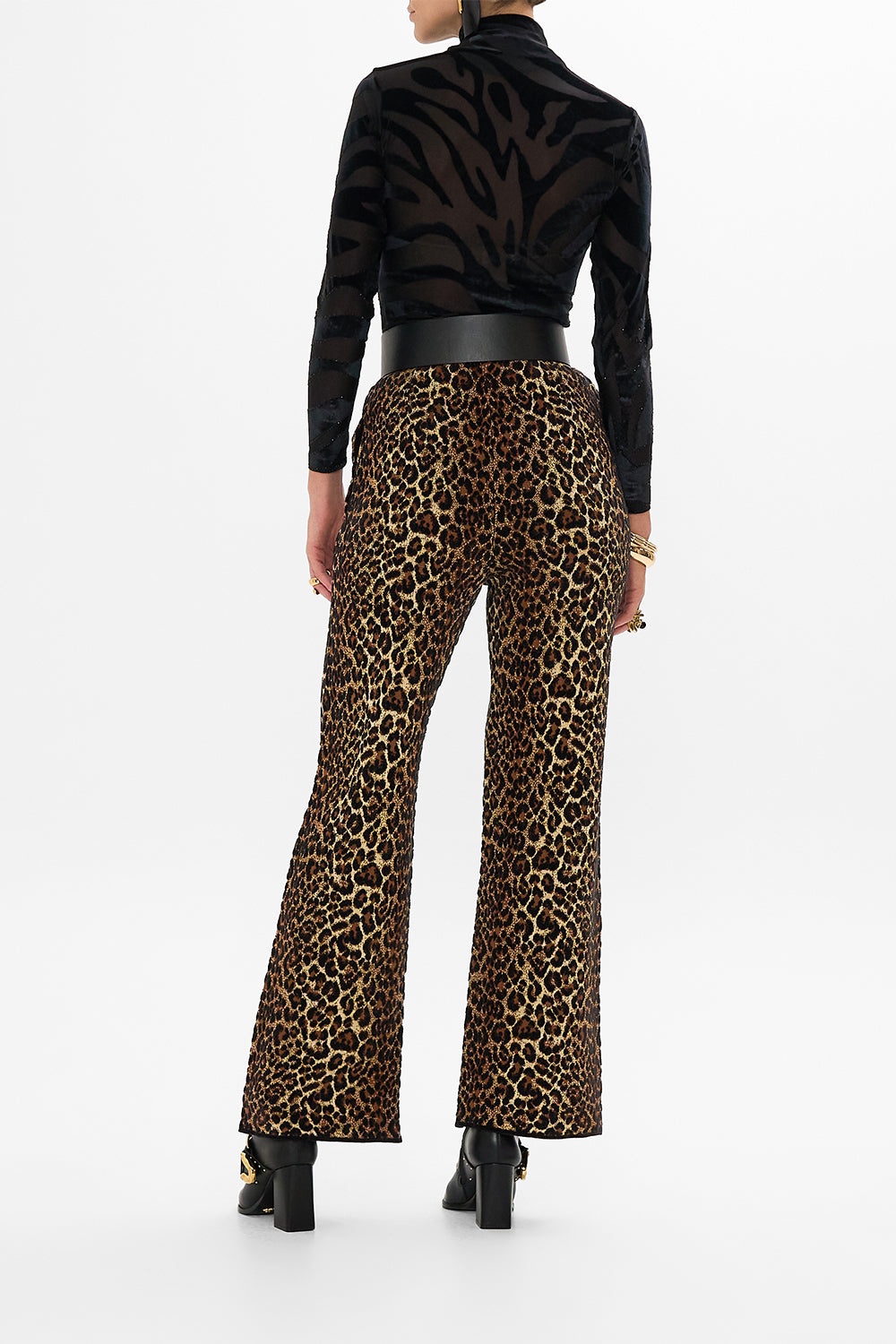 JACQUARD STRAIGHT LEG KNIT PANT - 3