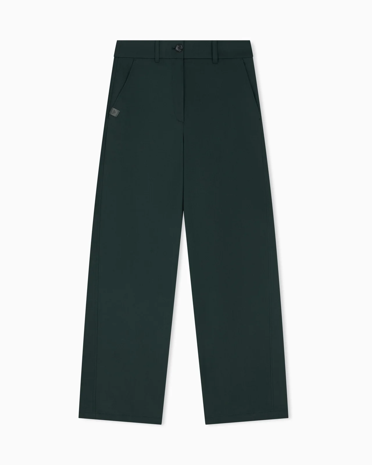 STRETCH BRUSHED COTTON TROUSERS WITH A LEATHER LOGO LABEL - 1