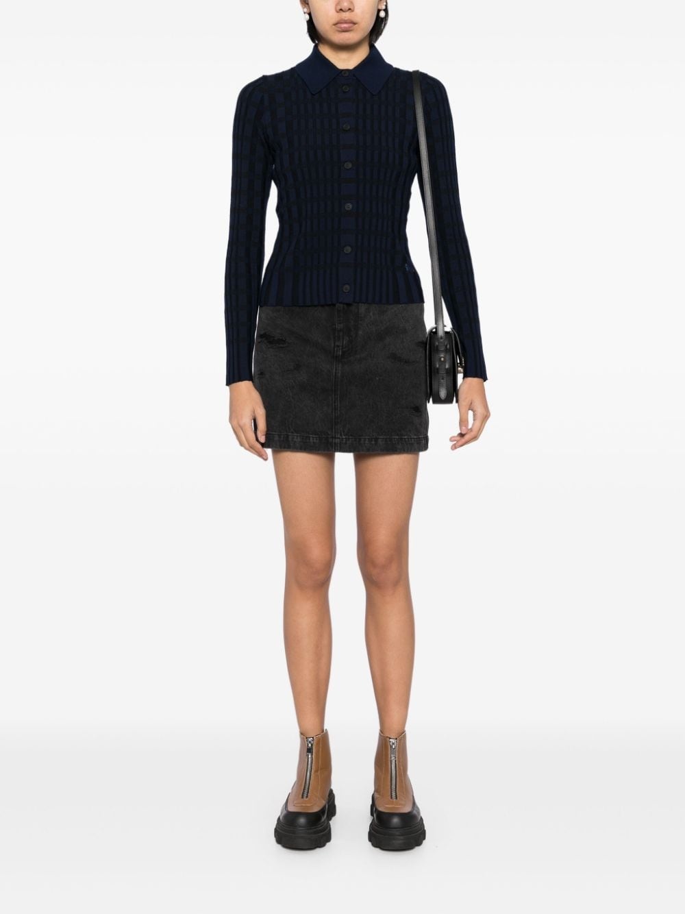 checked knitted shirt - 2