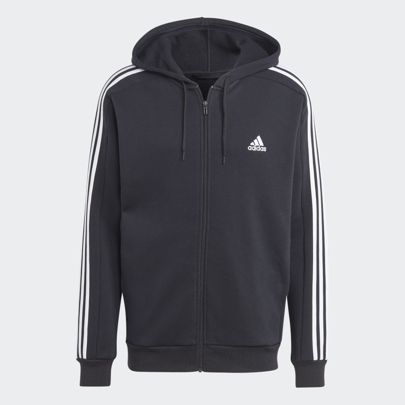 Essentials Fleece 3-Stripes Full-Zip Hoodie - 1