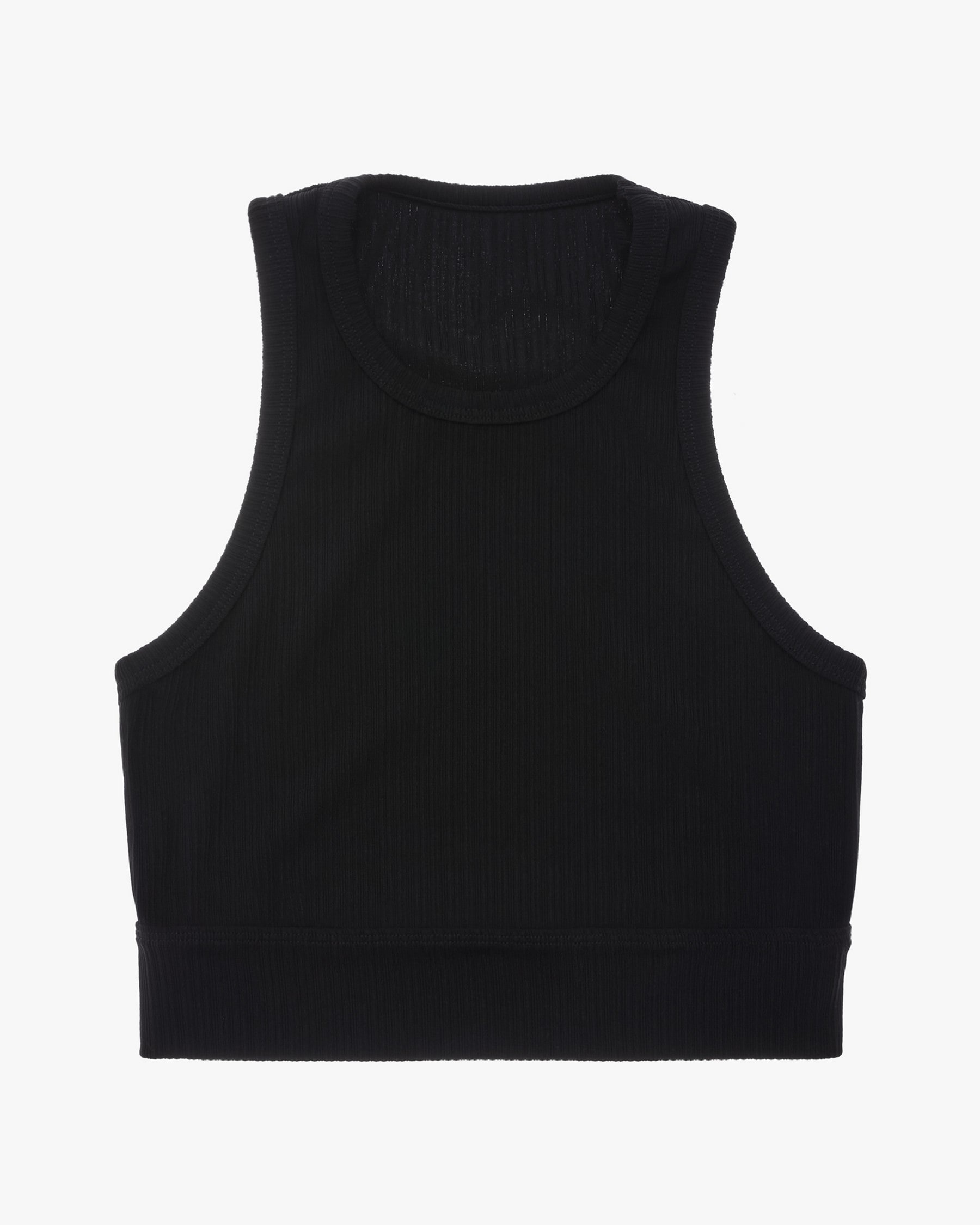 CROPPED RIB KNIT TANK TOP - 1