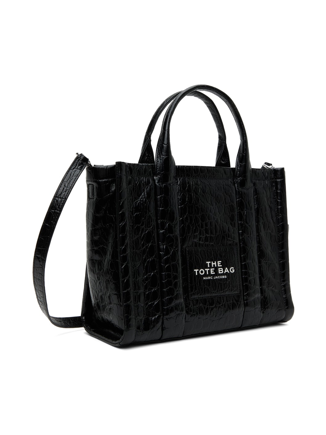 Black Small 'The Croc-Embossed' Tote - 2