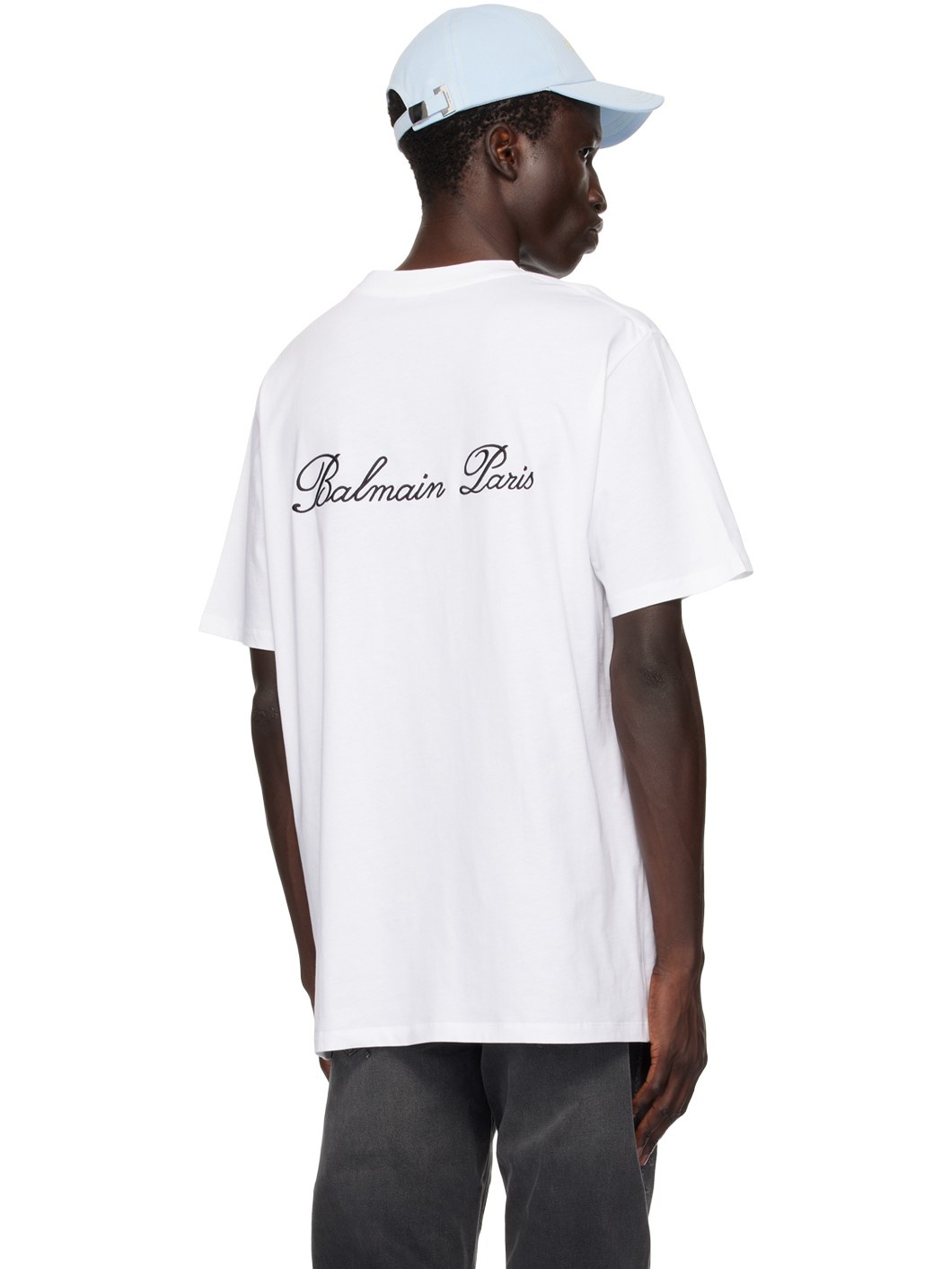 White 'Balmain Signature' T-Shirt - 3