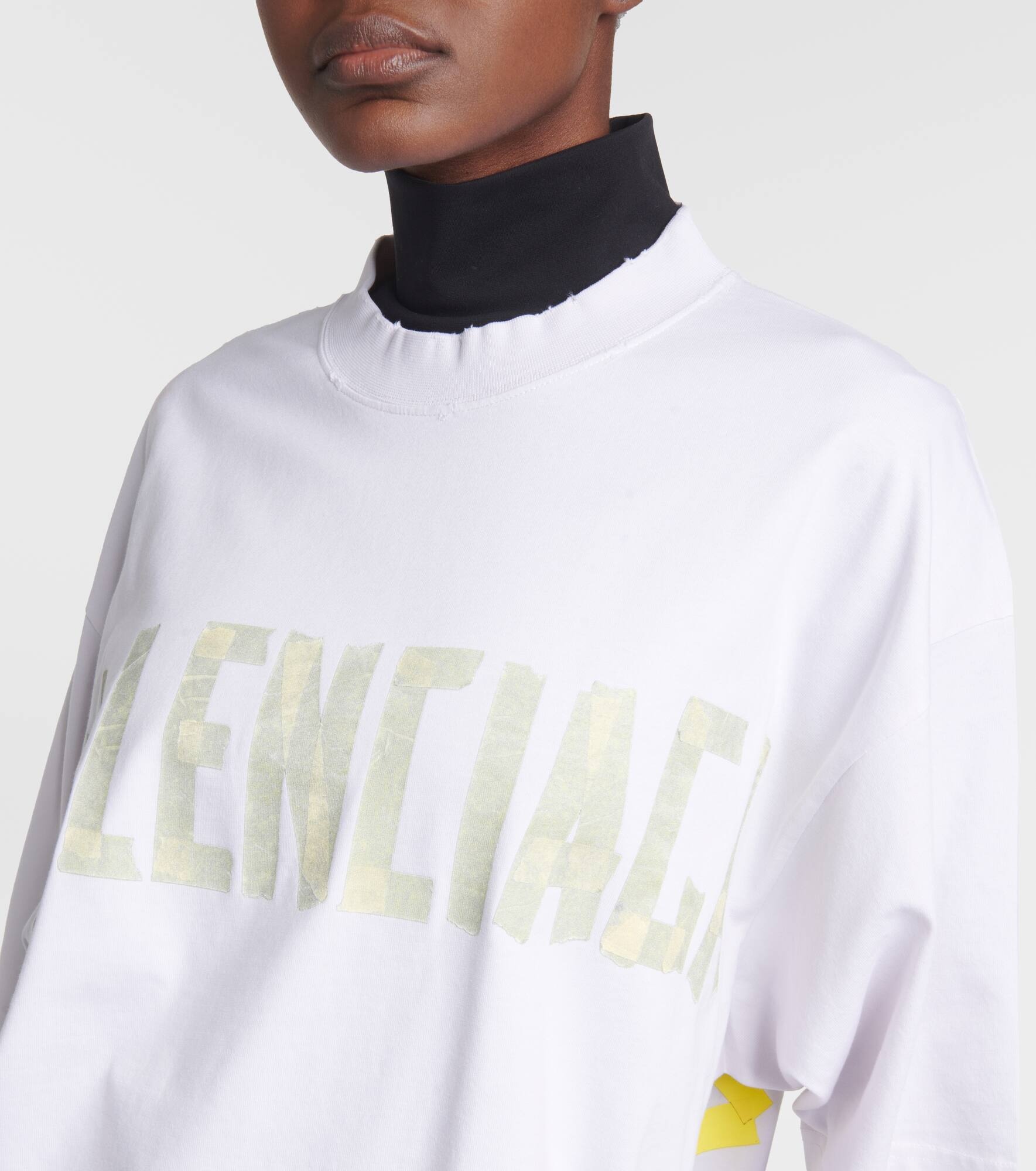 Tape Type cotton jersey T-shirt - 4