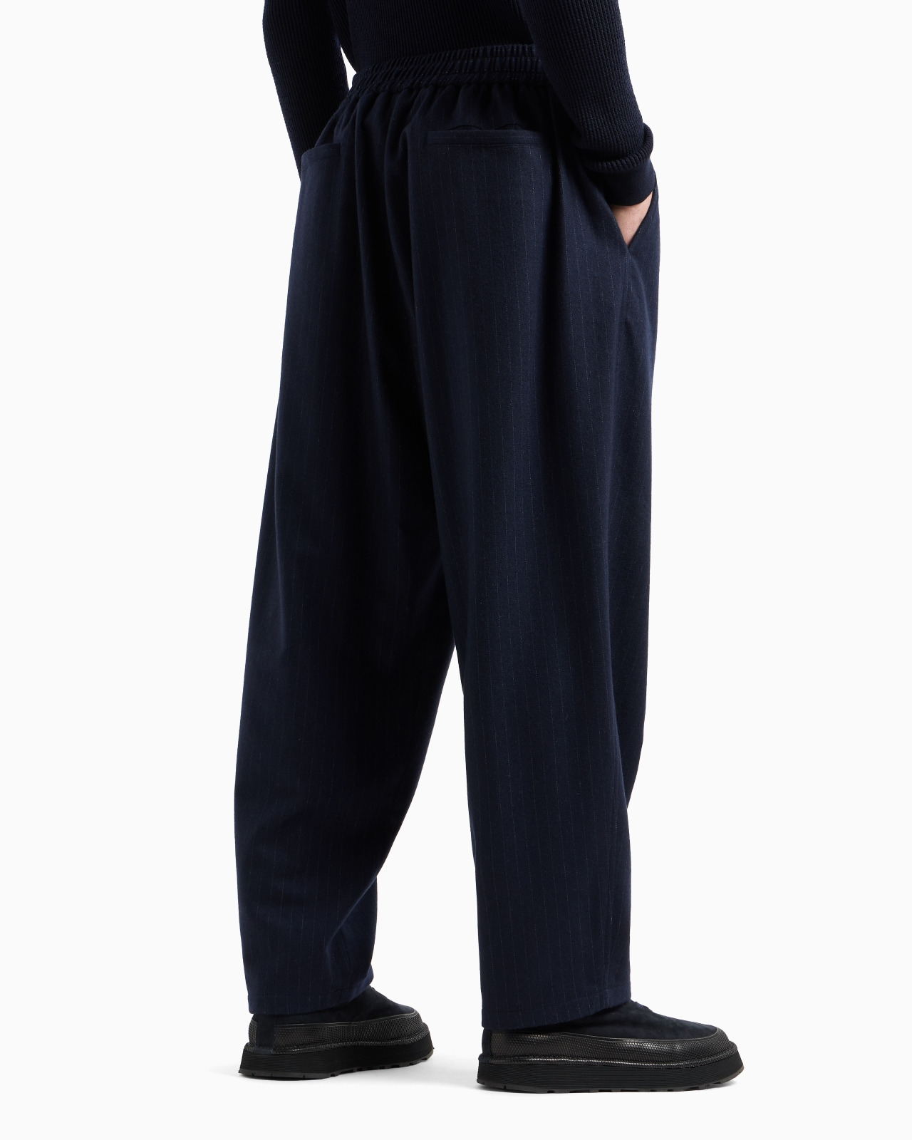 WOOL AND CASHMERE CLOTH FLAT-FRONT TROUSERS - 3