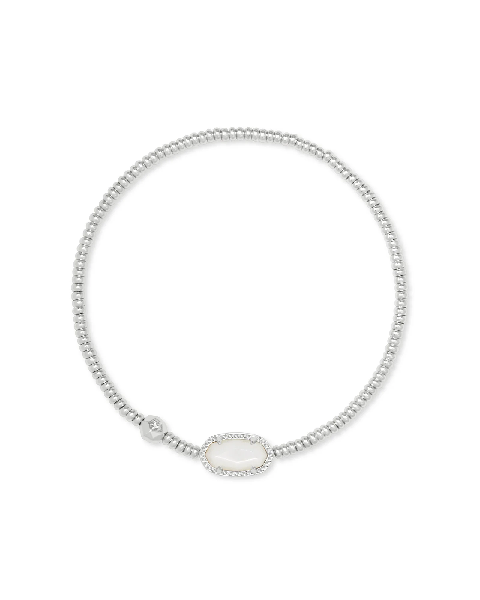 Grayson Silver Stretch Bracelet in Ivory Mother-of-Pearl - 1