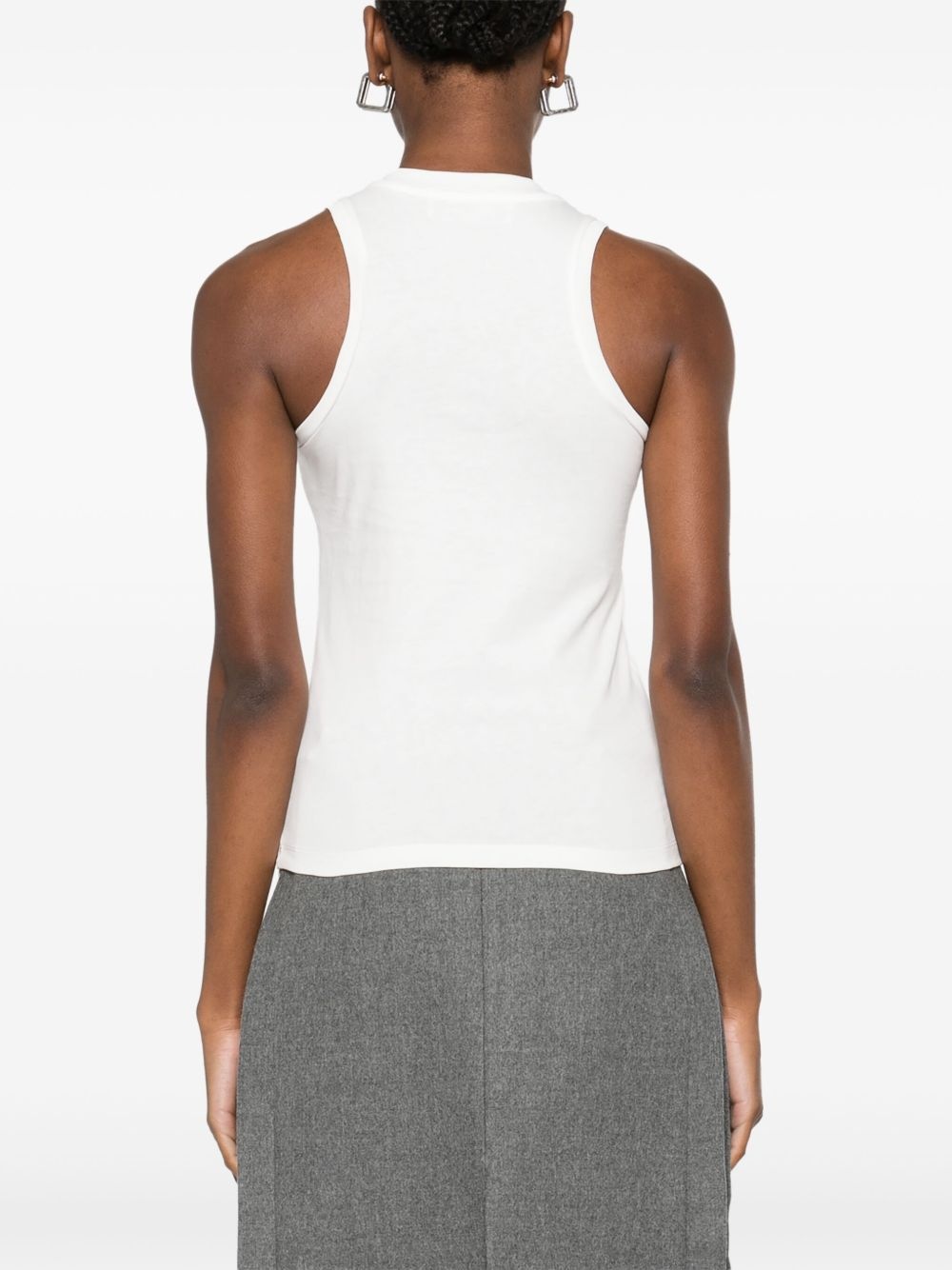 rhinestone-logo tank top - 4