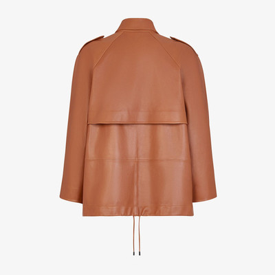 FENDI Brown leather jacket outlook