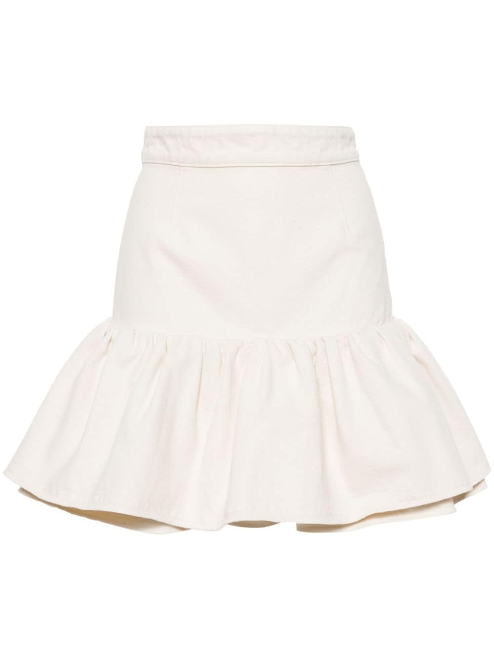 ruffled cotton mini skirt - 1