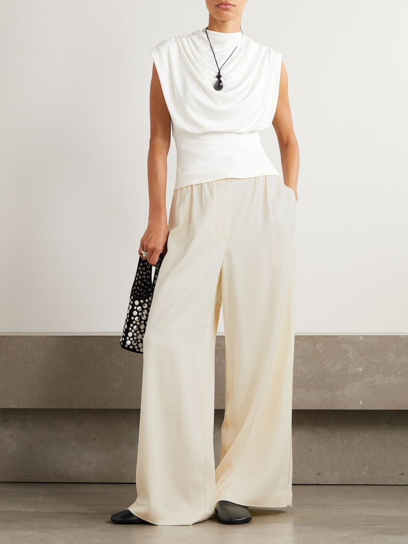 Proenza Schouler Meadow pleated twill wide-leg pants White outlook